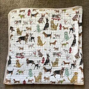 Little Unicorn Newborn Dog Print Quilt, Cotton Muslin